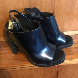 Alexander Wang leather peep toe boots